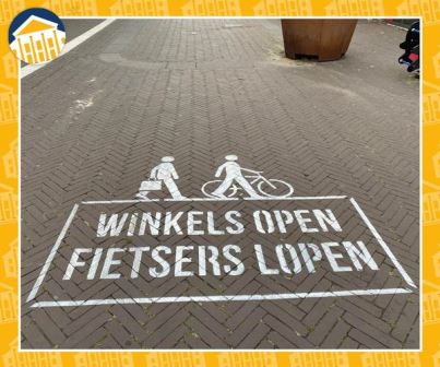 Winkels open fietsers lopen!
